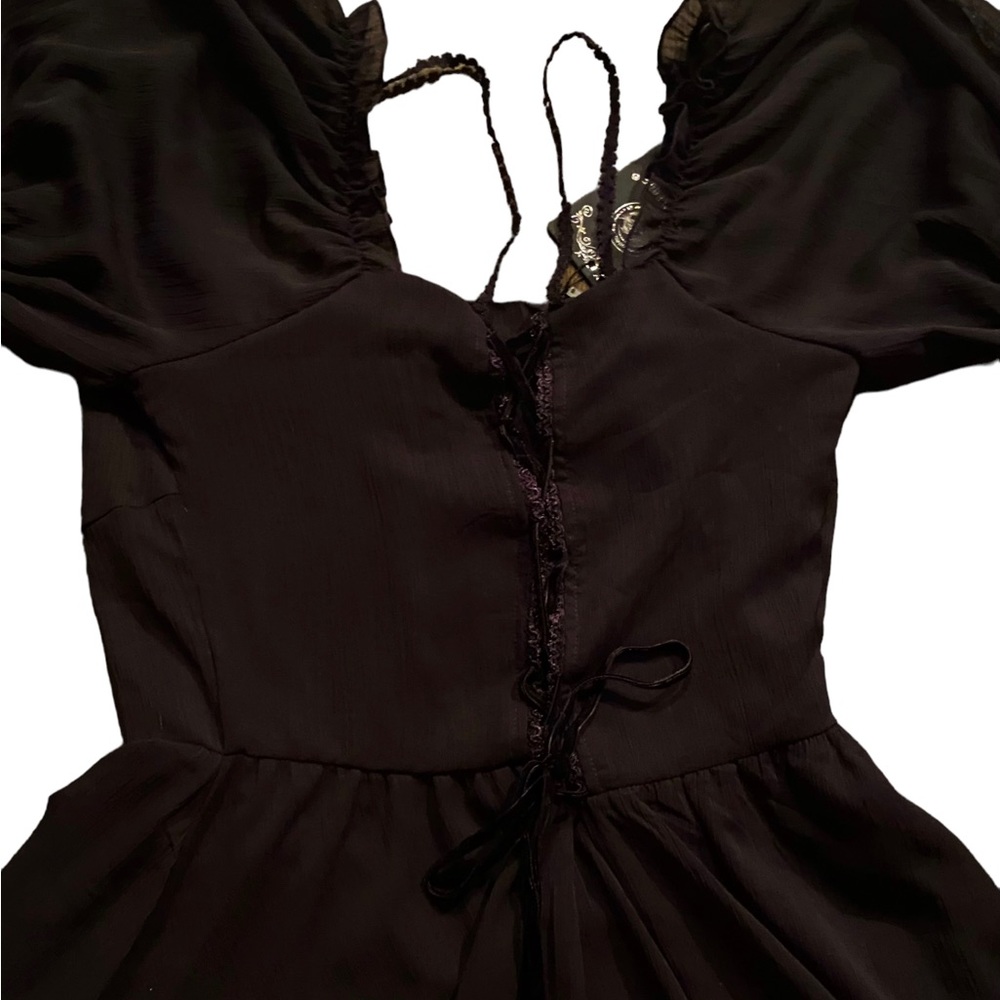 SOLD - NWT Dolls kill dark in Love lace up mini dress RUNS SMALL - Picture 9 of 11